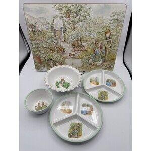 Pottery Barn Kids Beatrix Potter Peter Rabbit Plates Bowls Placemat Lot